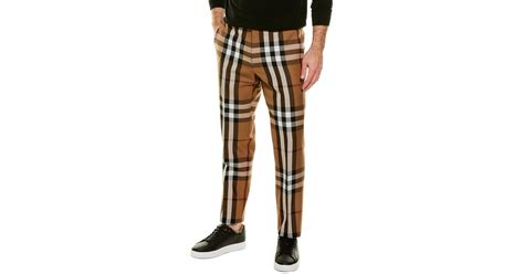 burberry london house check wool pants|burberry check silk pants.